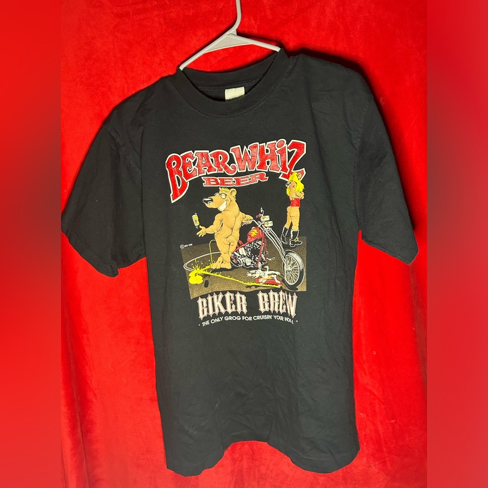 VINATGE 1990 BEAR WHIZ BEER TEE SIZE L
